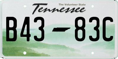 TN license plate B4383C