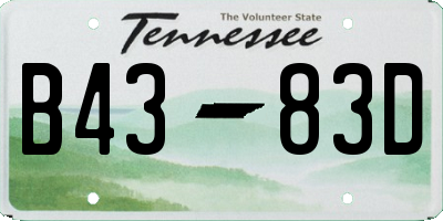 TN license plate B4383D