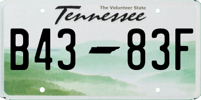 TN license plate B4383F