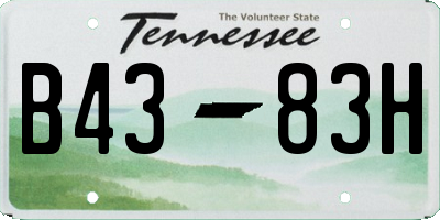 TN license plate B4383H