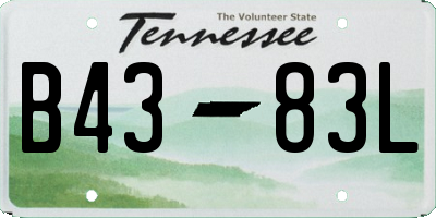 TN license plate B4383L