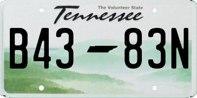 TN license plate B4383N
