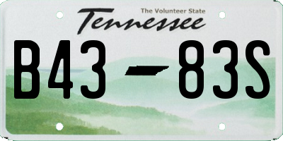 TN license plate B4383S