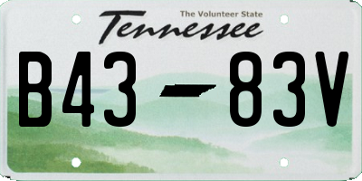 TN license plate B4383V