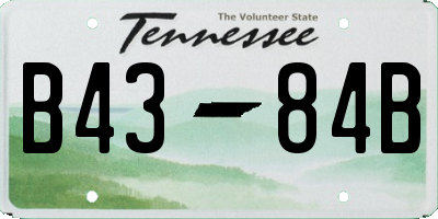 TN license plate B4384B