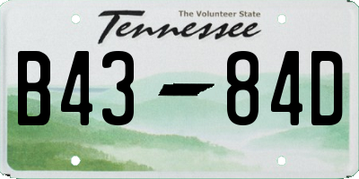 TN license plate B4384D