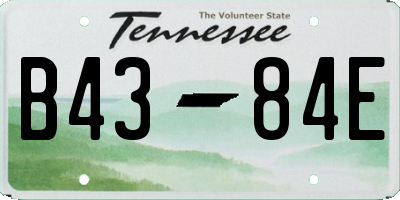 TN license plate B4384E