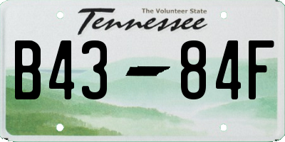 TN license plate B4384F
