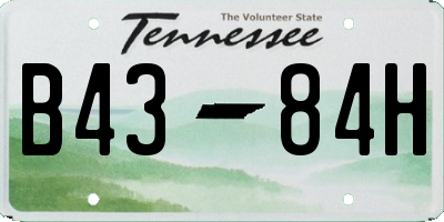 TN license plate B4384H