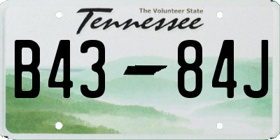 TN license plate B4384J