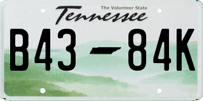 TN license plate B4384K