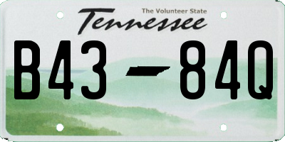 TN license plate B4384Q