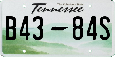 TN license plate B4384S