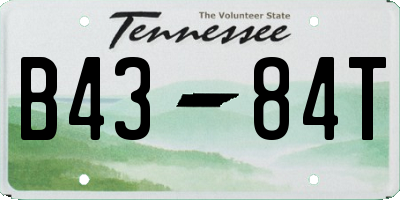 TN license plate B4384T