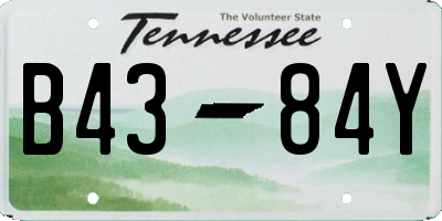 TN license plate B4384Y