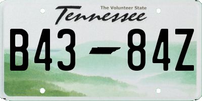 TN license plate B4384Z