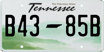 TN license plate B4385B