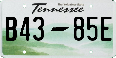 TN license plate B4385E