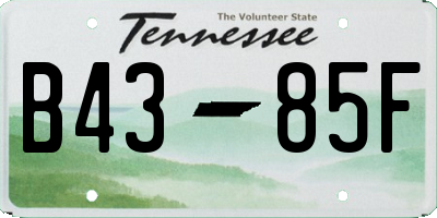 TN license plate B4385F