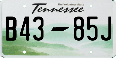 TN license plate B4385J