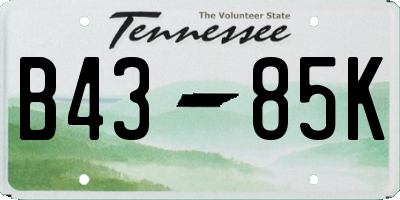 TN license plate B4385K