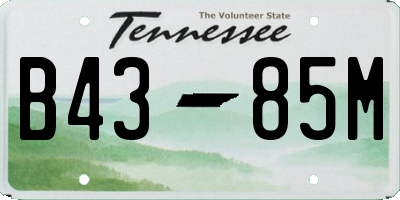 TN license plate B4385M