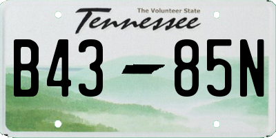 TN license plate B4385N