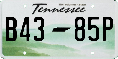 TN license plate B4385P