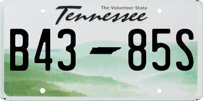 TN license plate B4385S