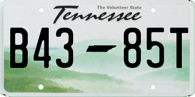 TN license plate B4385T