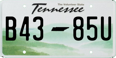 TN license plate B4385U