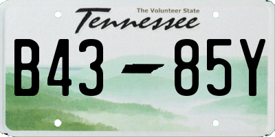 TN license plate B4385Y