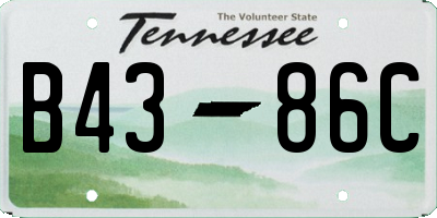 TN license plate B4386C