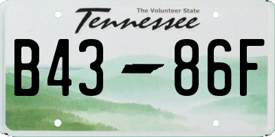 TN license plate B4386F
