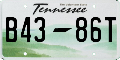 TN license plate B4386T