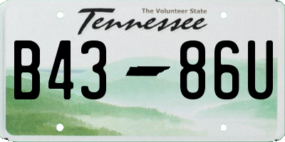 TN license plate B4386U