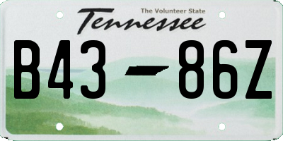 TN license plate B4386Z