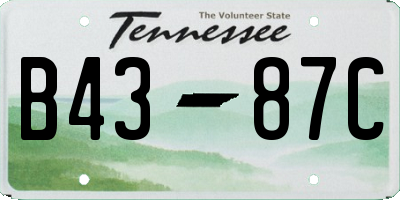 TN license plate B4387C