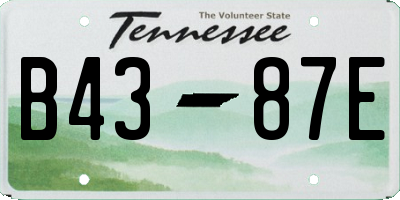 TN license plate B4387E