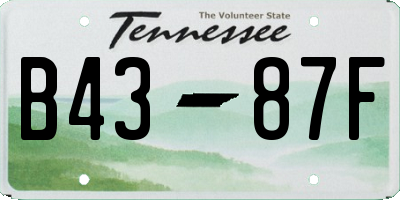 TN license plate B4387F
