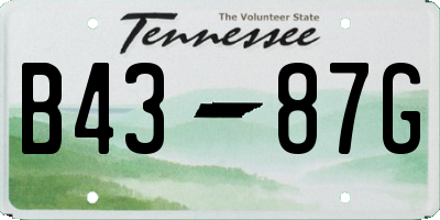 TN license plate B4387G