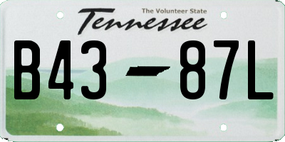 TN license plate B4387L