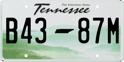 TN license plate B4387M