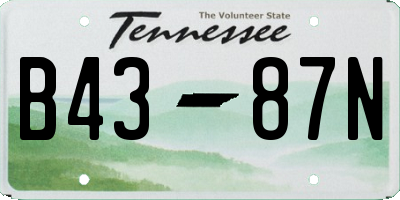 TN license plate B4387N