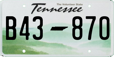 TN license plate B4387O