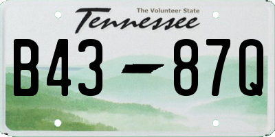 TN license plate B4387Q