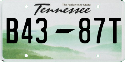 TN license plate B4387T