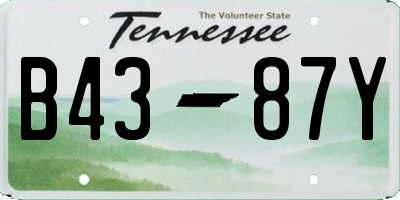 TN license plate B4387Y