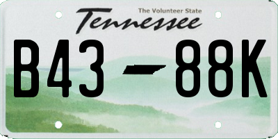 TN license plate B4388K