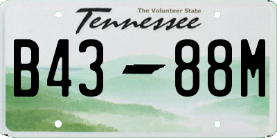 TN license plate B4388M